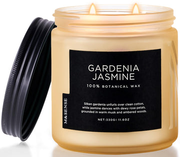 Gardenia Jasmine Scented Candles - 11.6oz Organic Soy Wax