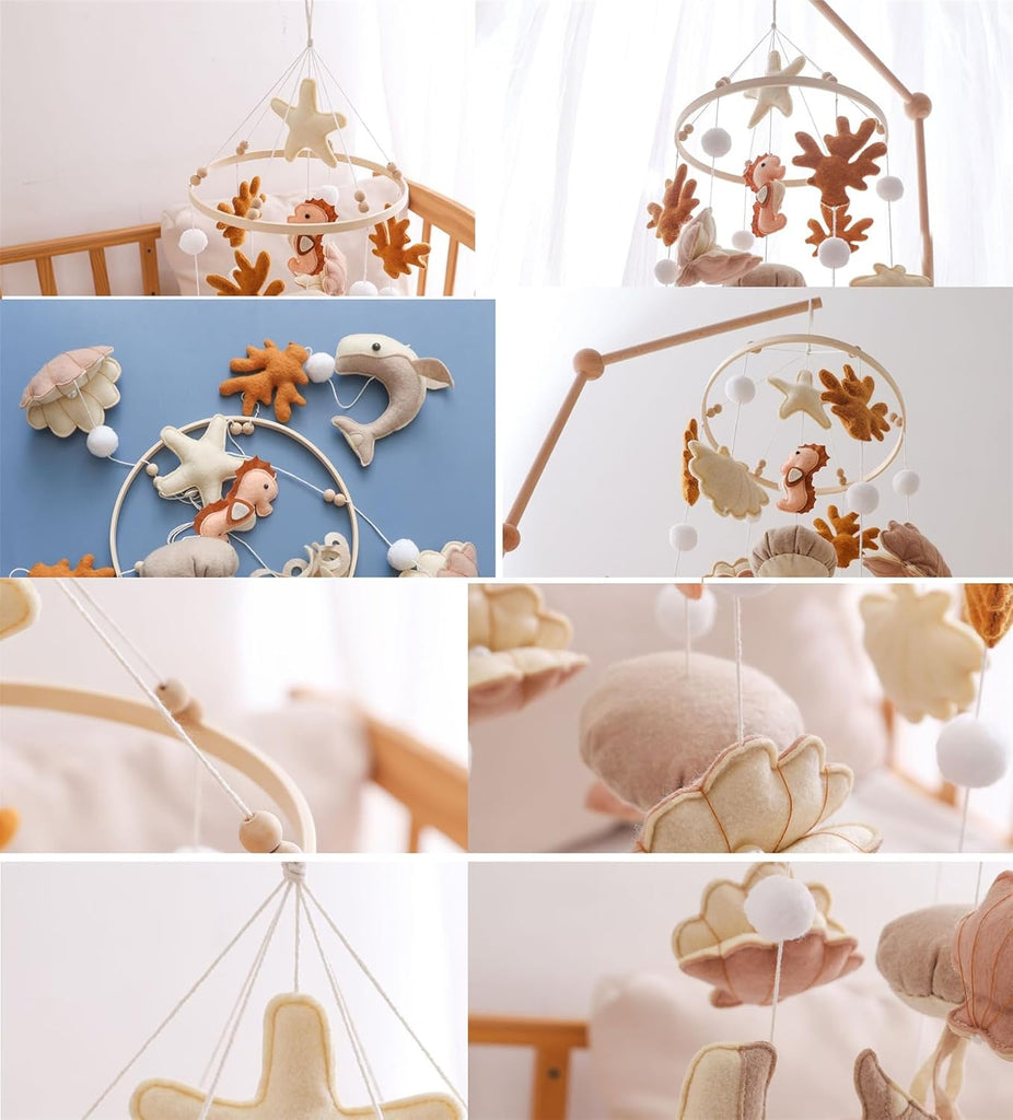 Ocean Life Theme Crib Mobile,Baby Boys Girls Ocean Mobile,Gender Neutral Baby Mobile,Nursery Mobile Soothe
