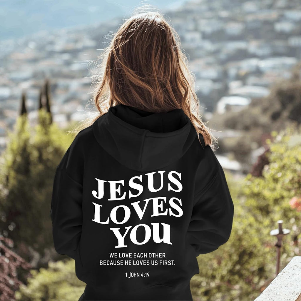 Jesus Loves You Jesus Is King Christian Hoodie for Girls God Bible Verse Religious Faith Sweatshirt Cute Graphic Top