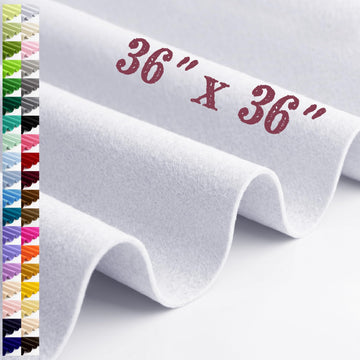 Large Felt Fabric Sheet 36 x 36 Inch, 1.6mm Thick (White)