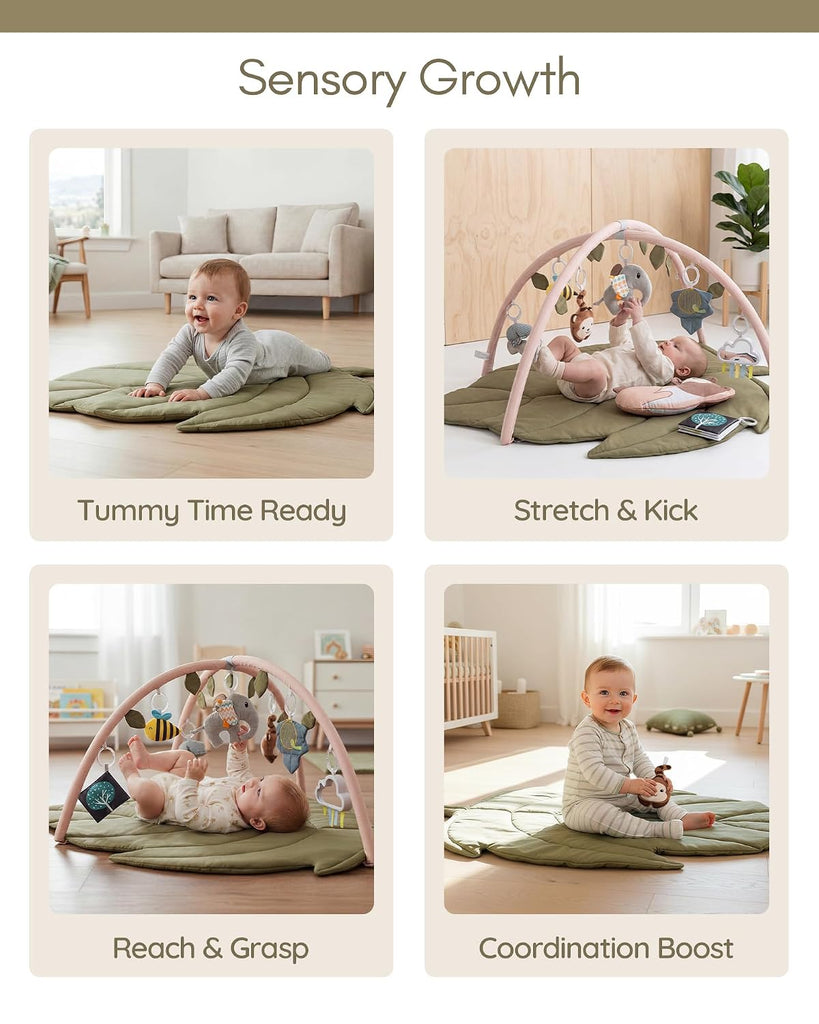 Play Gym & Play Mat, Extra Large Tummy Time Mat, Leaf-Shaped