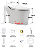 Smart One-Piece Toilet with Built-In Bidet and Tank, Powerful Flush, Foam System, ADA Comfort Height, Auto Open and Close, Blackout Flush, Heated Seat, Warm Water, Deodorizer