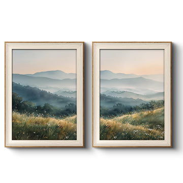 Framed Moody Mountain Flora Landscape Wall Art Set, 12×16 Inch