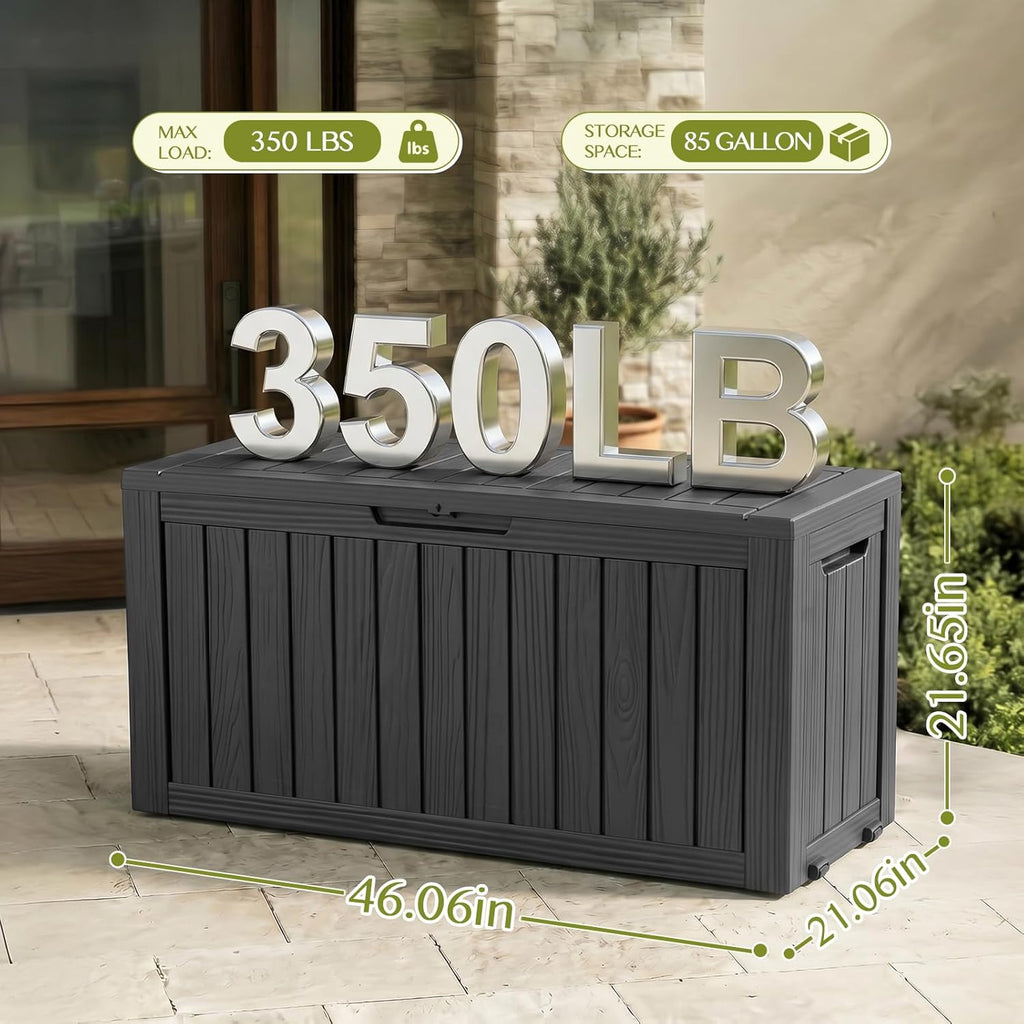 85 Gallon Package Delivery Boxes Secure Large Parcel Drop Storage Deck Box Outdoor Waterproof UV Resistant Resin