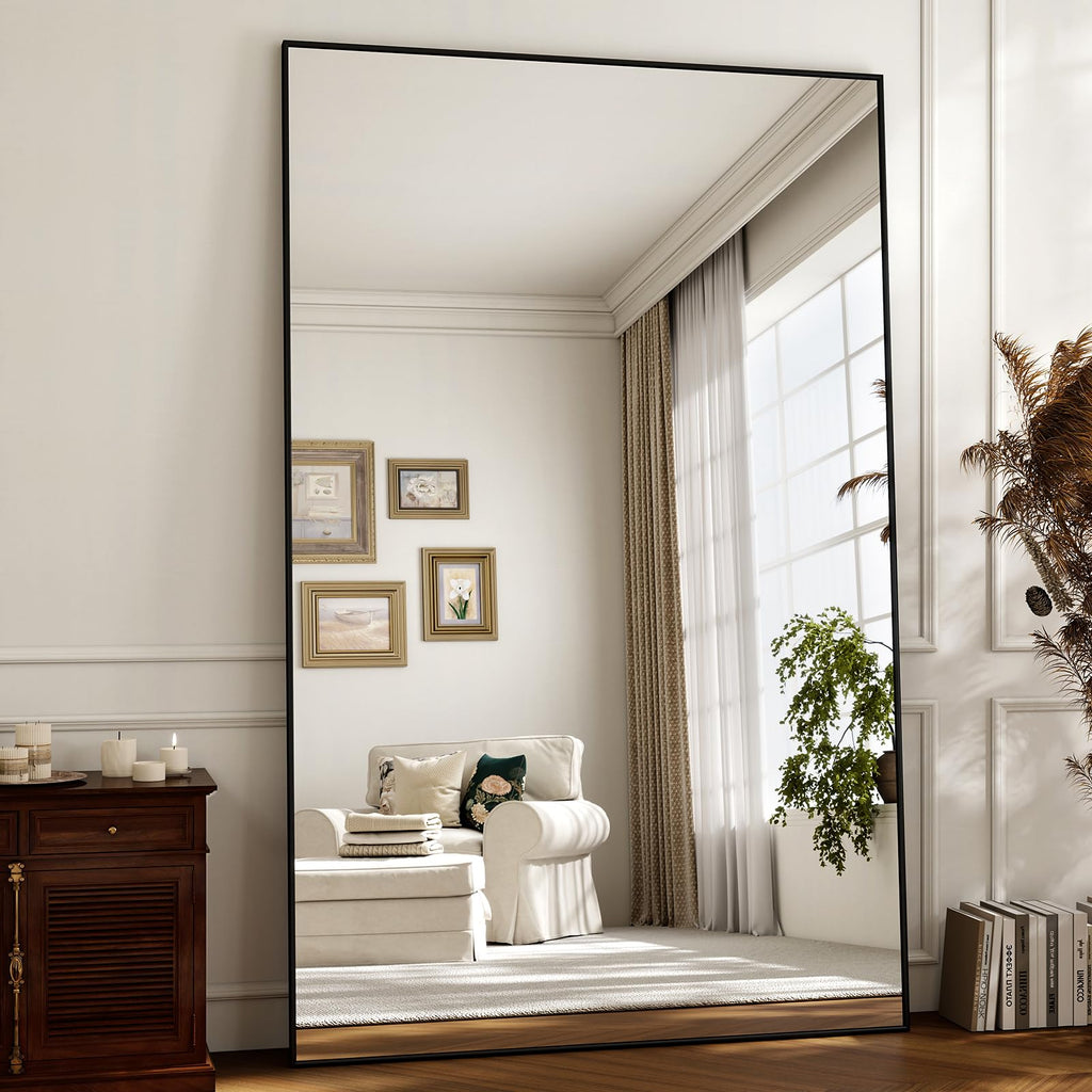 Full Length Mirror with Stand 46"x76" Full Body Mirror Floor Mirror Standing Hanging or Leaning Wall, Wall Mirror