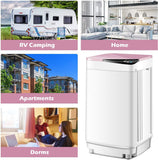 Full-Automatic Washing Machine Portable Washer and Spin Dryer 7.7 lbs Capacity Compact Laundry Washer with Built-in