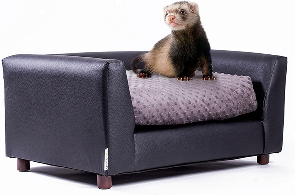 Fluffy Deluxe Pet Bed, Sofa Charcoal, Small