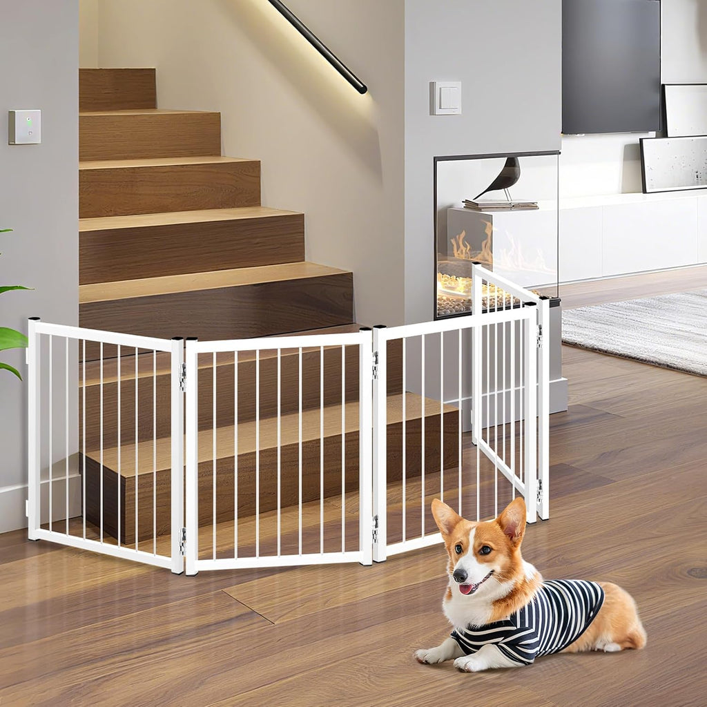 Freestanding Short Dog Gate, 16" Tall Small Pet Gate Easily Step Over