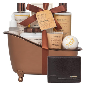 Bath Gifts for Men Dad Birthday Gifts Spa Kit Cedar & Bergamot Mens Gift