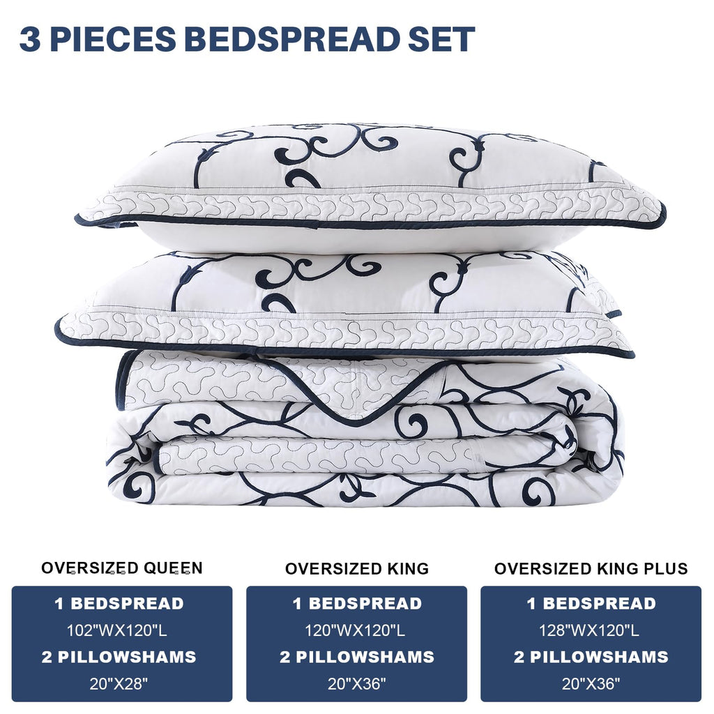 100% Cotton 120x120, Navy White