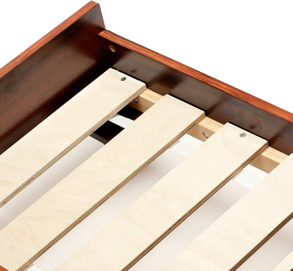 Elevated Dog Bed Frame for XL Dog Beds, Easy Assembly - Mid-Century Modern Bed Frame - Walnut, Jumbo/XL