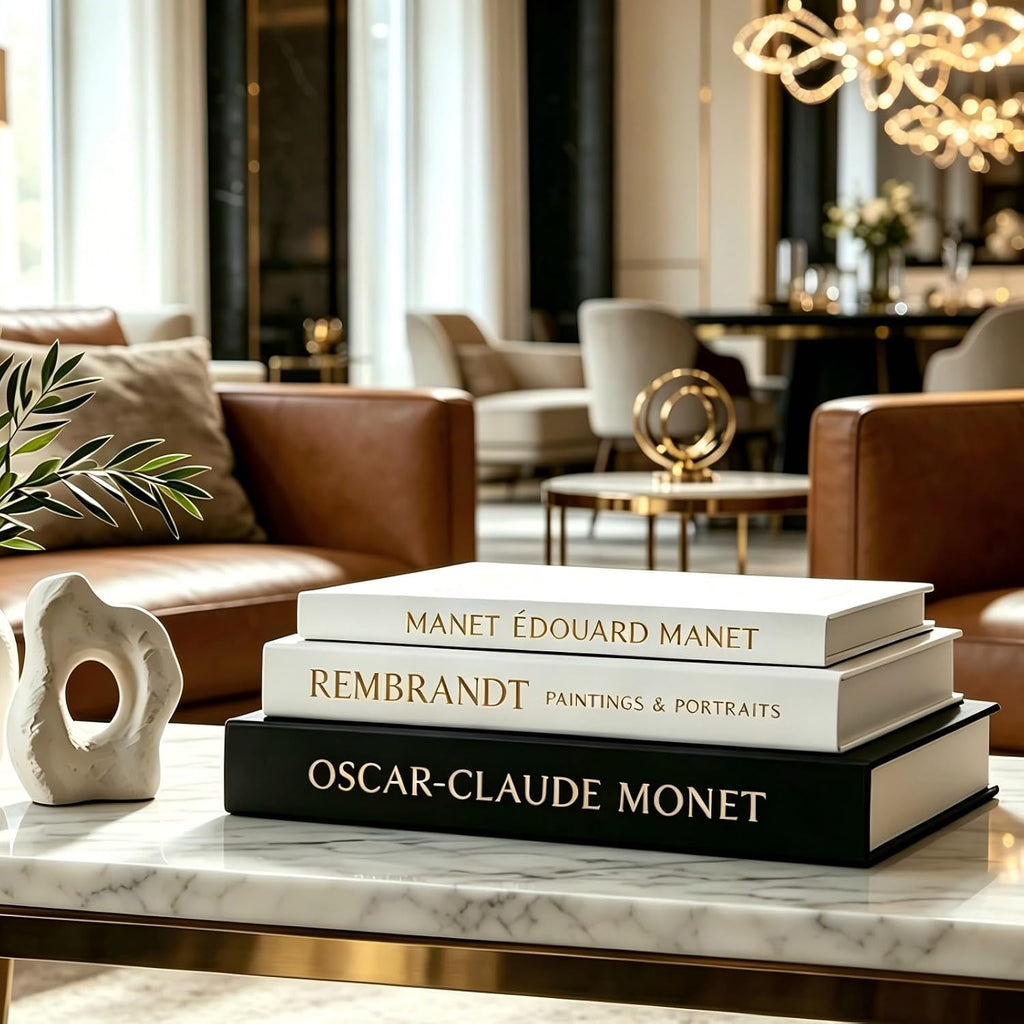 Decorative Faux Books Storage Box, Modern Stacked Books for Shelf & Table Decor, Multi-Functional Ornament for Photo