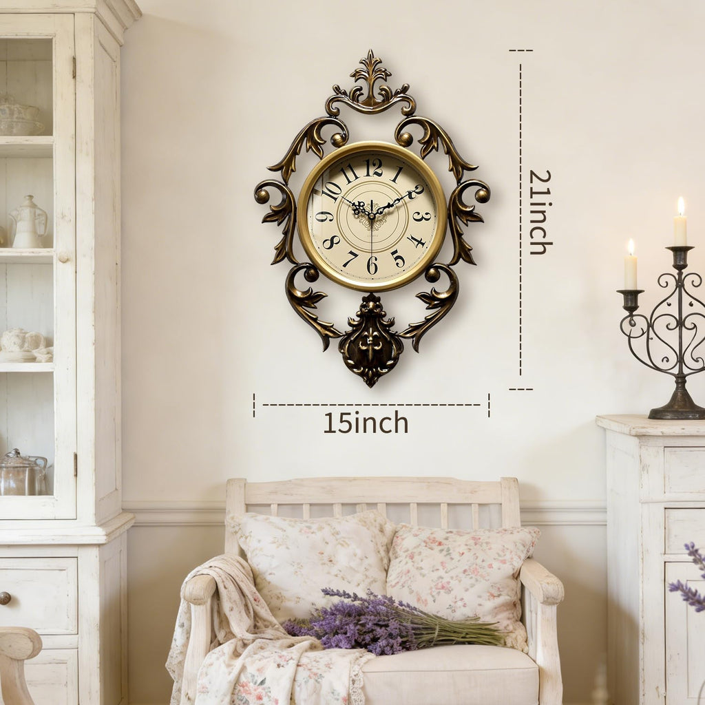 Vintage Retro Wall Clock 21" x 15"