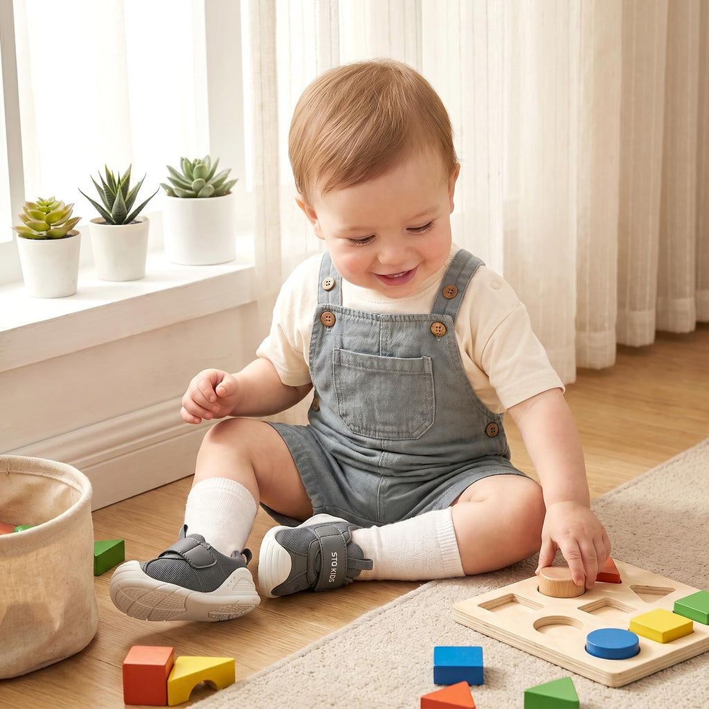 Baby Shoes Ankle Support First Walker Dark Grey T5