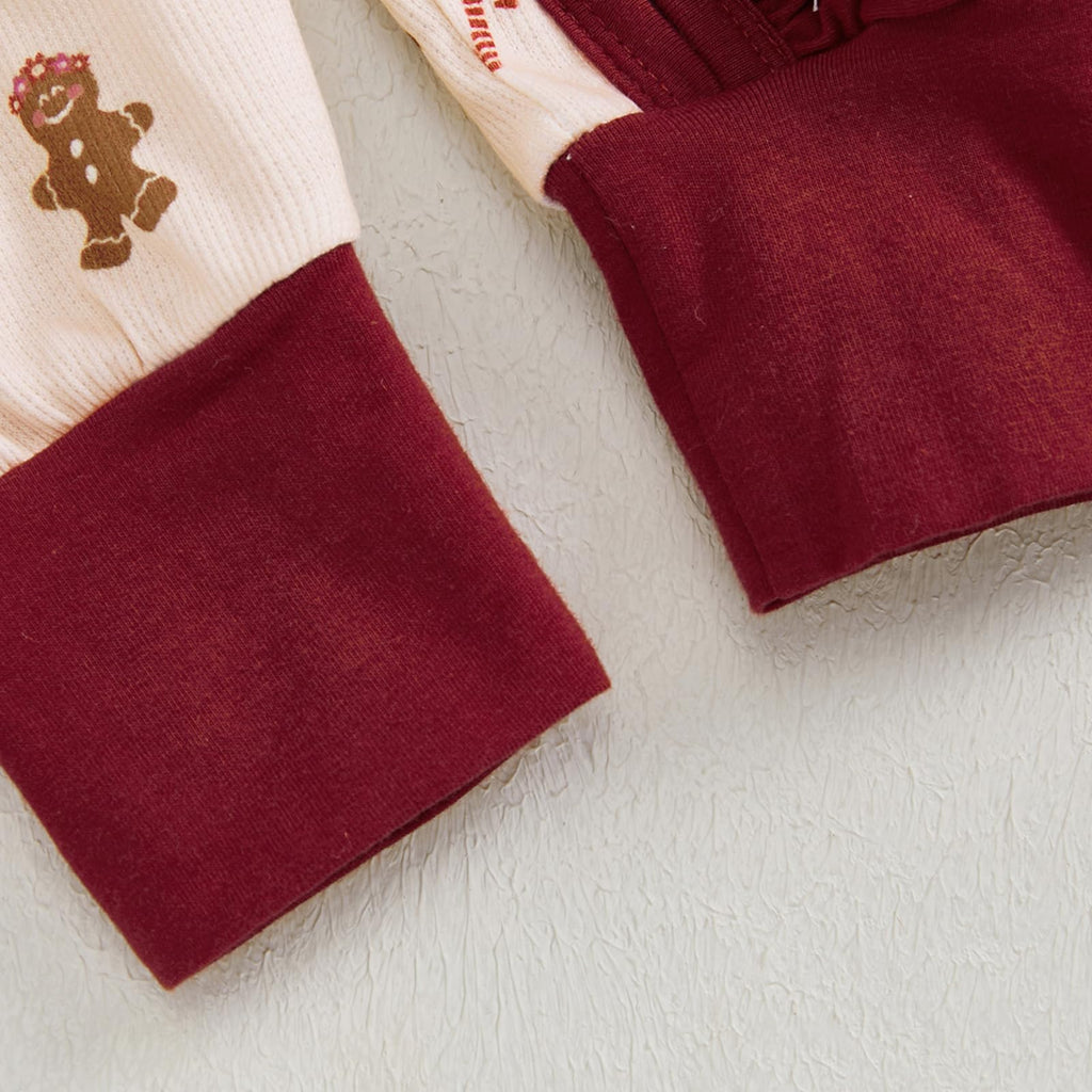My First Christmas Baby Girl Outfit Newborn Christmas Waffle Knit Ruffle Footie Romper Jumpsuit Xmas Clothes