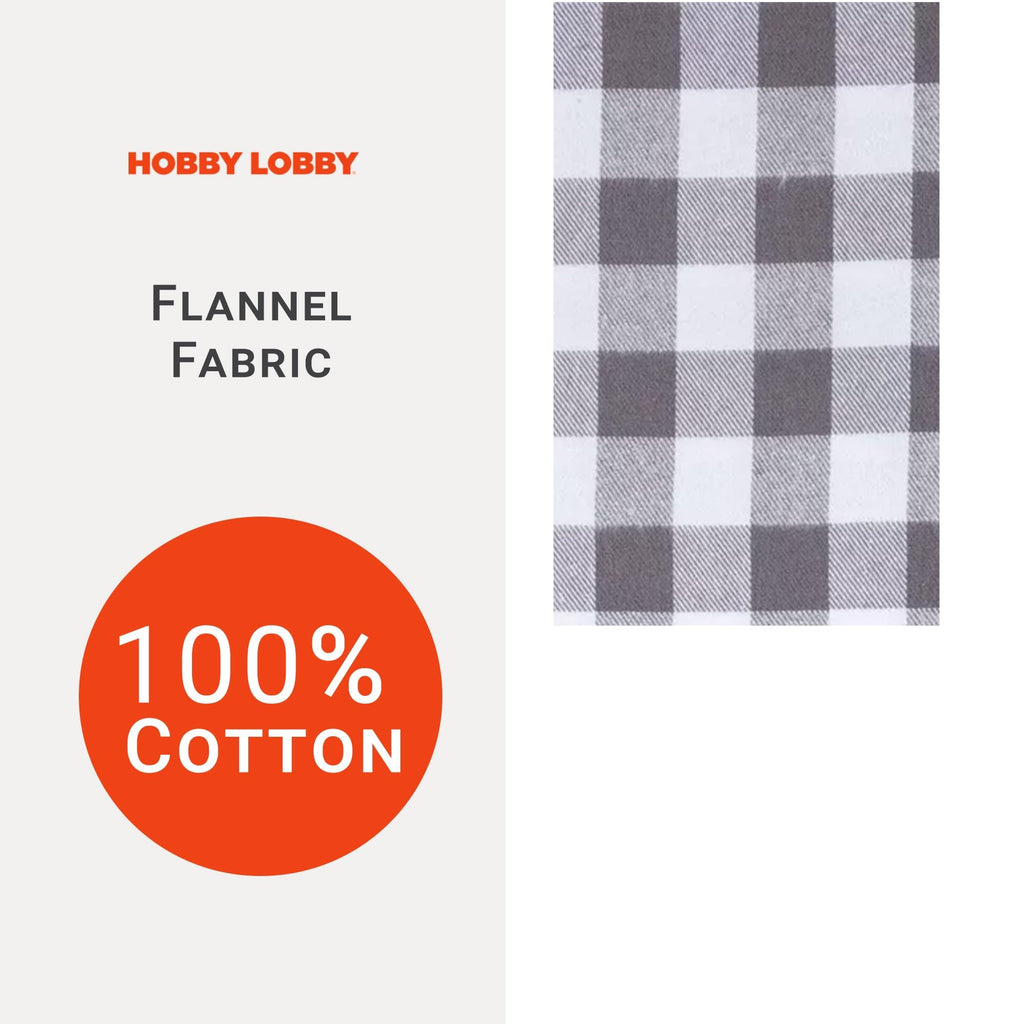 Gray & White Buffalo Check Flannel Fabric, 2 Yards