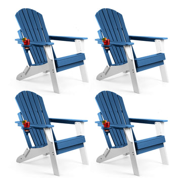 Oversized Folding Adirondack Chair Set of 4, Fire Pit Chair
