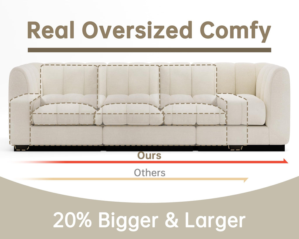 Luxury Modern Sofa, L Shaped Modular Sectional Couch, Deep Seat Sofas, Minimalist Style Comfy Couches Apartment