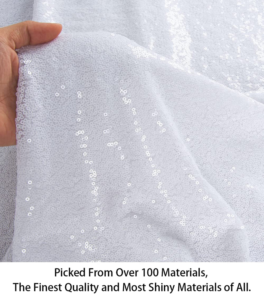 3 Feet 1 Yards White Sequin Fabric, by The Yard, Sequin Fabric, Tablecloth, Linen, Sequin Tablecloth, Table Runner