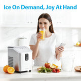 Ice Maker Countertop 26lbs/24H, Ice Machine 8 Ice Cubes Ready in 6 Mins, 2 Sizes of Bullet Ice Portable Ice Makers