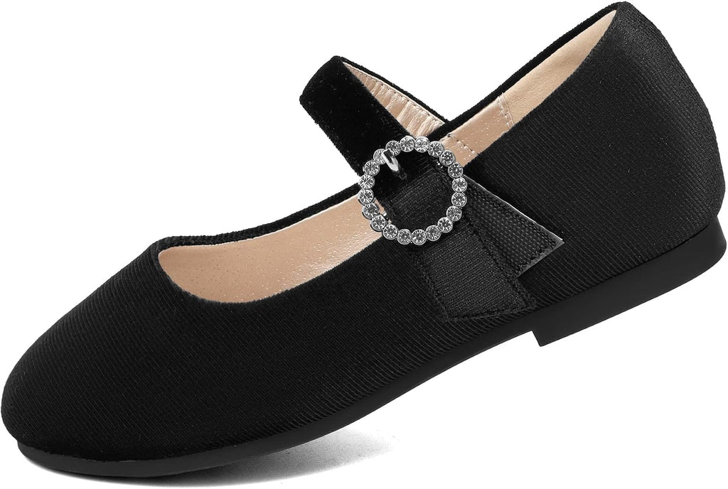 Girls Dress Shoes Kids Rhinestone Mary Jane Ballet Flats
