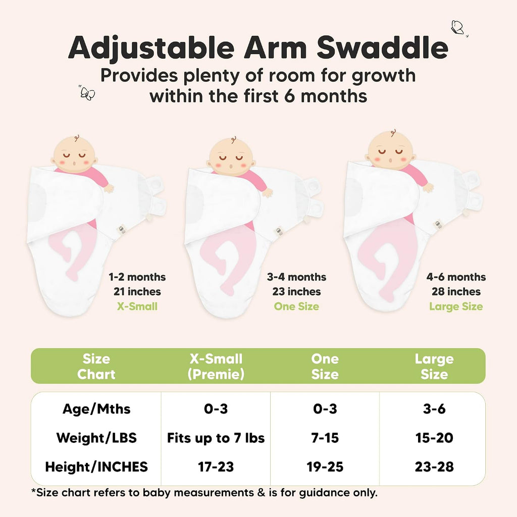 3pk Organic Baby Swaddles for Newborns, 0.5 TOG Cloud