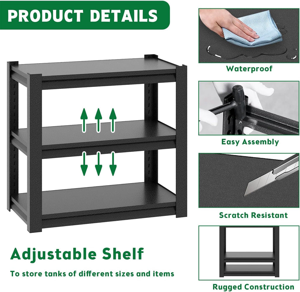 40-50 Gallon Fish Tank Stand Heavy Duty Metal Aquarium Stand, 3-Tier Adjustable Fish Tank Rack, Turtle