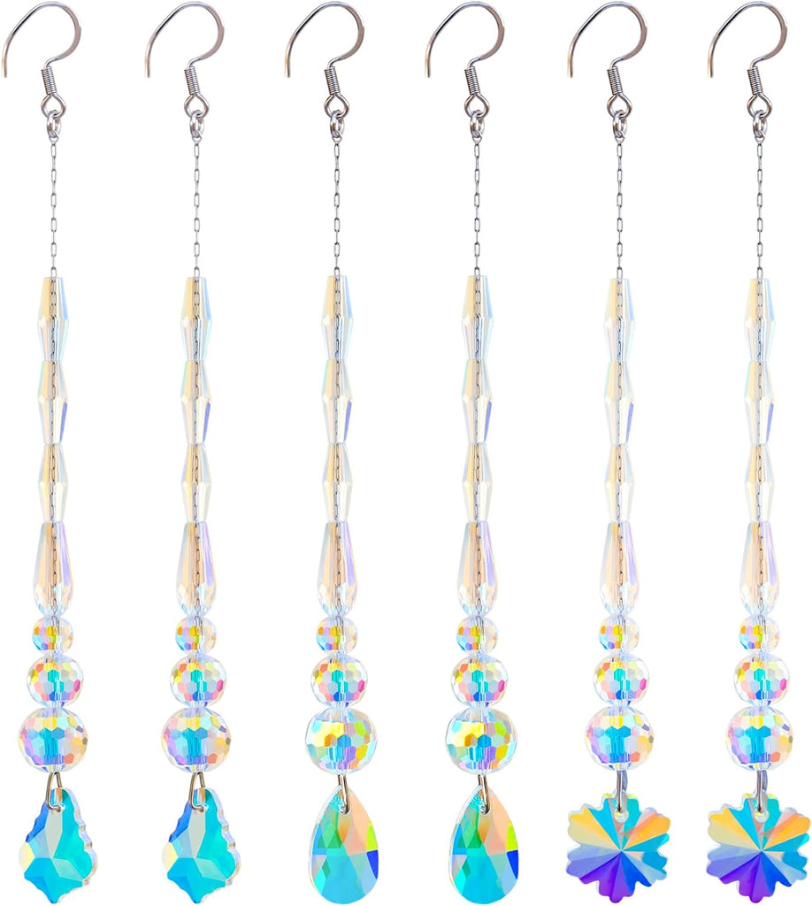 Chandelier Crystal Ornaments Hanging Crystal Pendant Beads Garland for Christmas,Wedding,Home Decoration -6Pcs