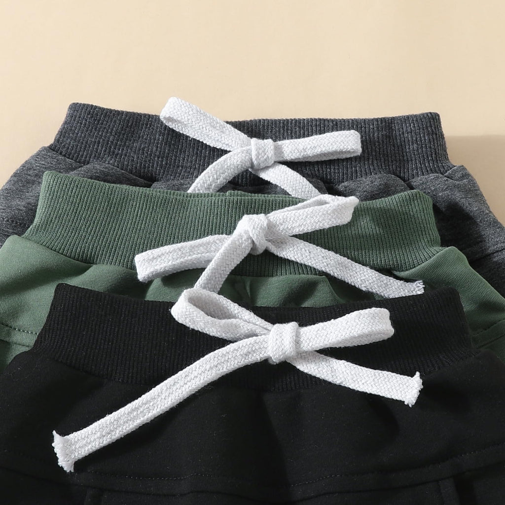 Baby Boys' Pack Pull-on Jogger Pants Knit Pants Classic Fit Elastic Waist Kids Toddler Pants Multipacks Long Pants