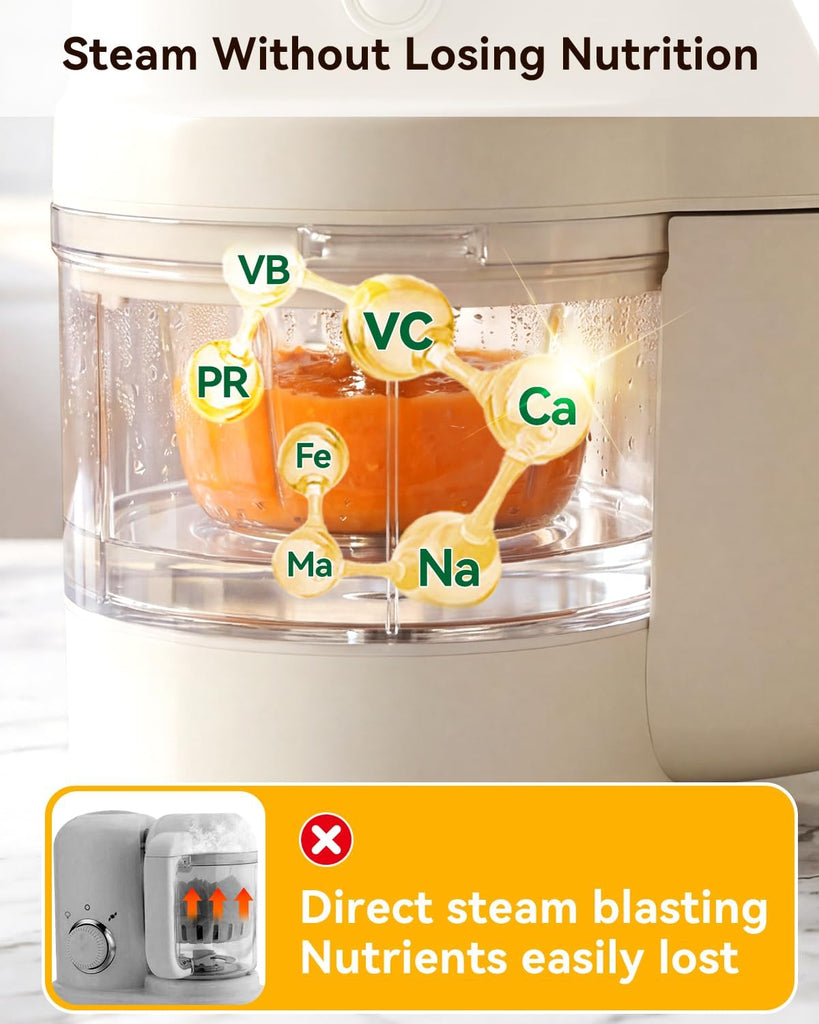 Baby Food Maker, IN-1 Glass Baby Food Processor with Steamer