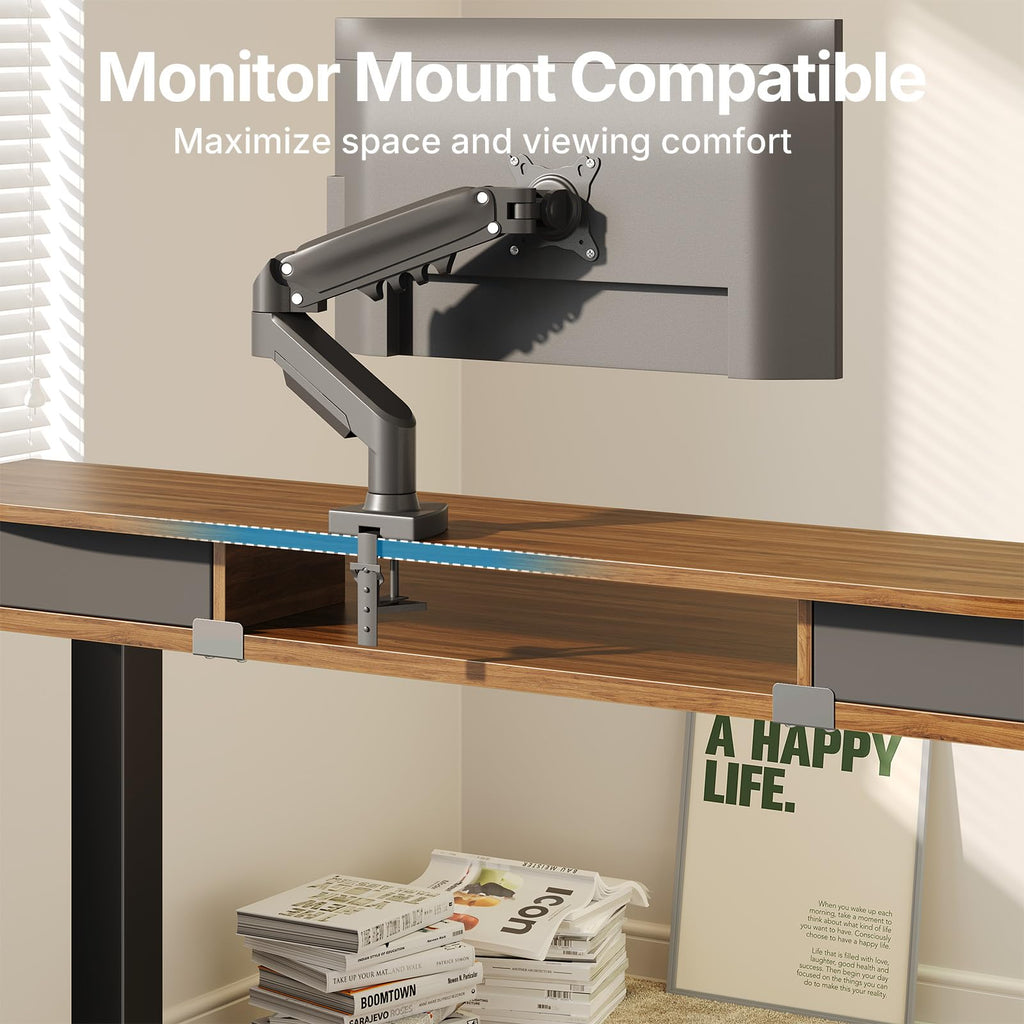 40" X 24" Electric Standing Desk with 2 Drawers, C-Clamp Mount Compatible, Height Adjustable Computer Desk, Home