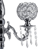 5 Arms 29.5in Tall Floor Candelabra Centerpieces Silver Crystal Candlestick Holders Crystal Chandelier Candle Holder