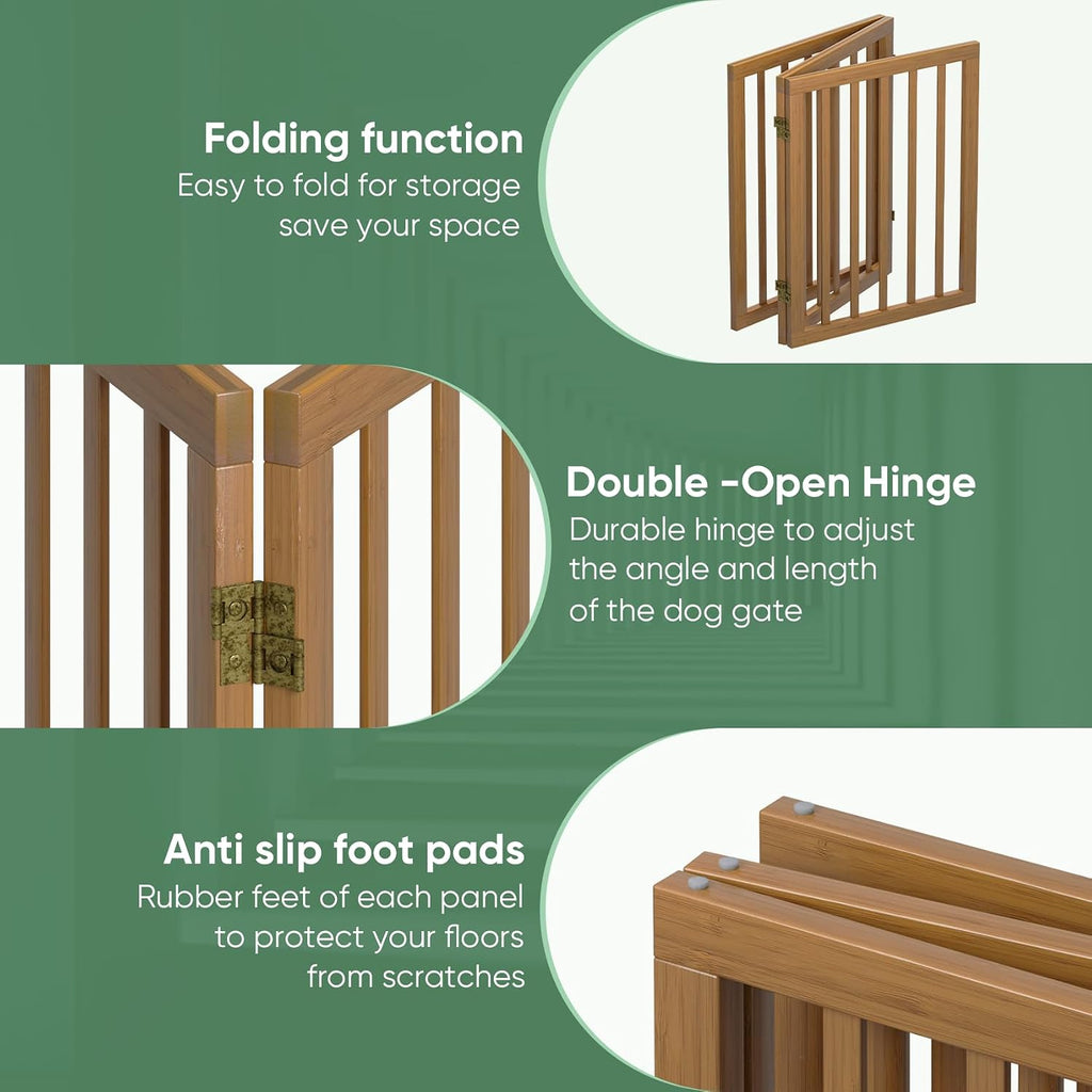 Freestanding Dog Gates for Doorways, Foldable Dog Gate Indoor, Pet Gates for Doorways Bedroom, Puppy Gate with Metal