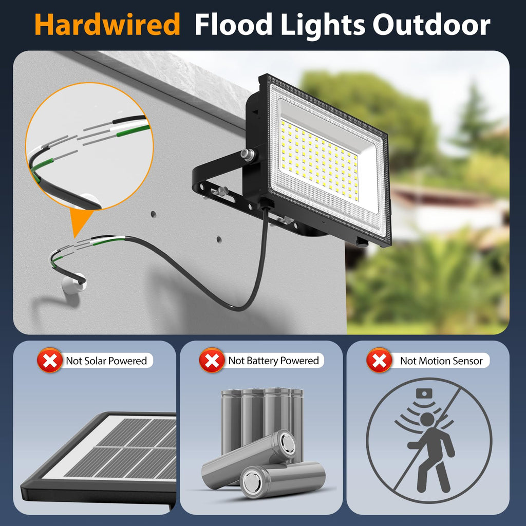 80W LED Flood Lights Outdoor, Super Bright Security Light, 6500K Daylight White, Outdoor Floodlight, IP66