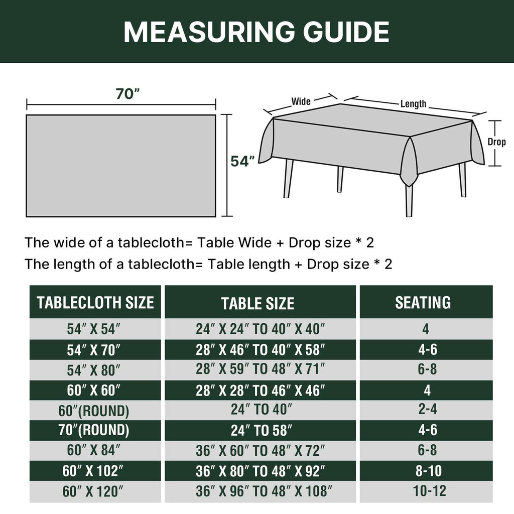 Linen Textured Table Cloths 54 x 70 Inch Premium Solid Tablecloth Spill-Proof Waterproof Table Cover for Dining