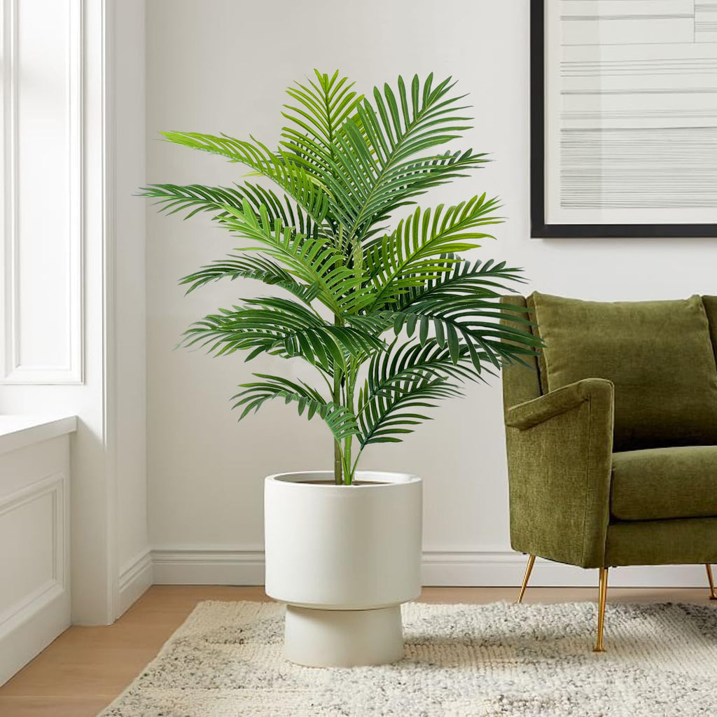 Artificial Palm Plant Tree, Potted Artificial Plant Decoration, 38" Tall