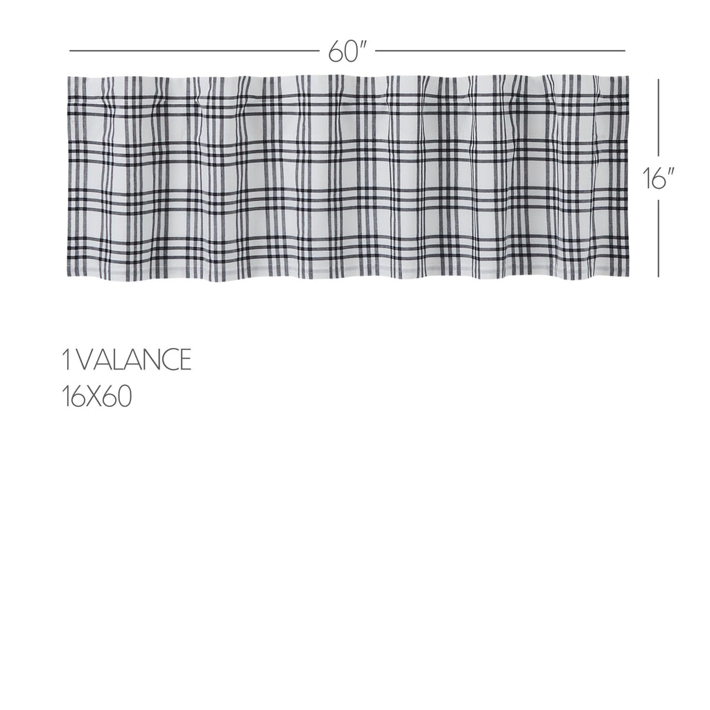 Sawyer Mill Plaid Valance, Black, 16x61
