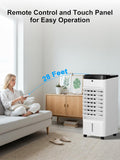 Portable Air Conditioners, 3 IN 1 Evaporative Air Cooler with Detachable Water Tank, 6 Ice Packs, 12H Timer