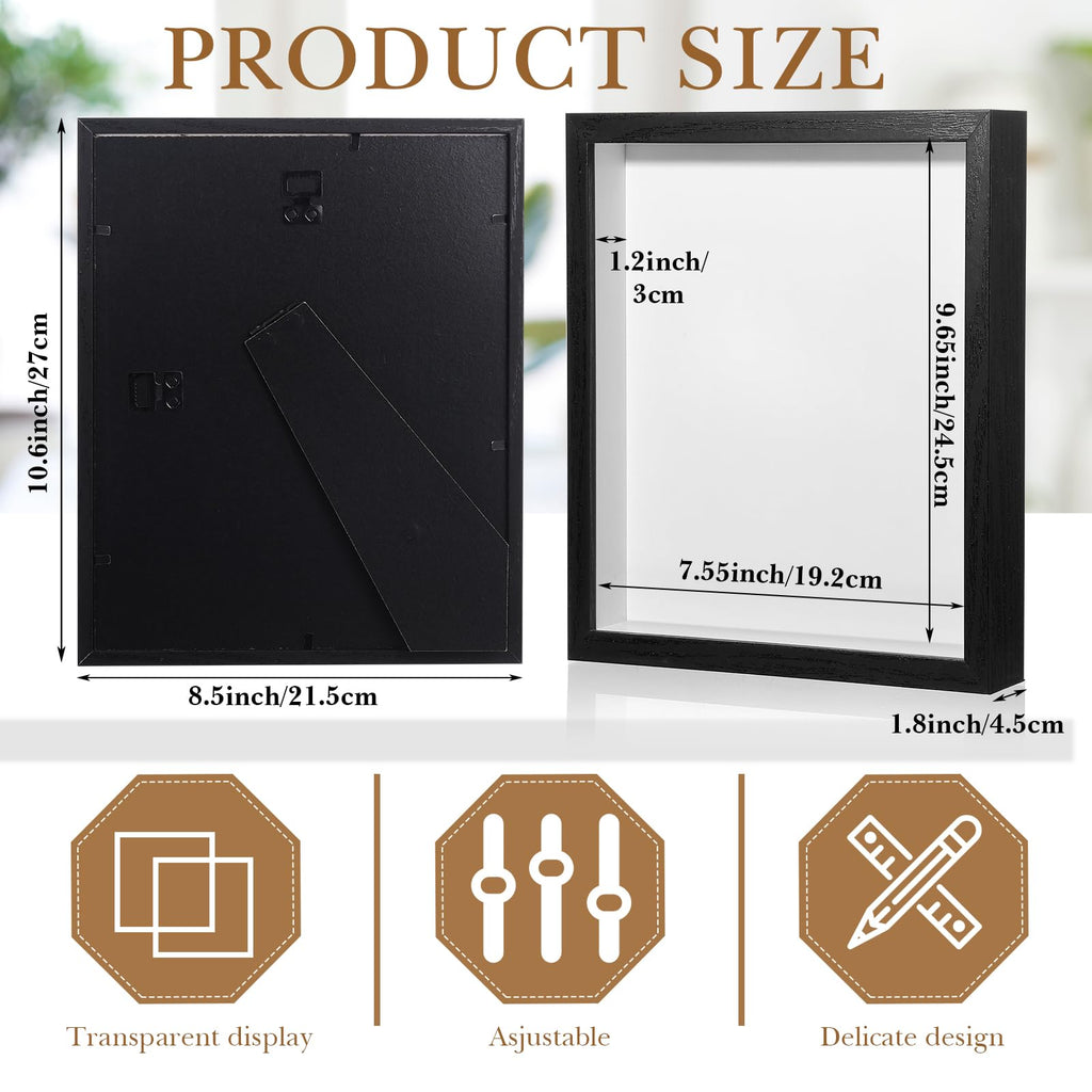 16 Pack 8 x 10 Inch Shadow Box Frame Display Cases, Black