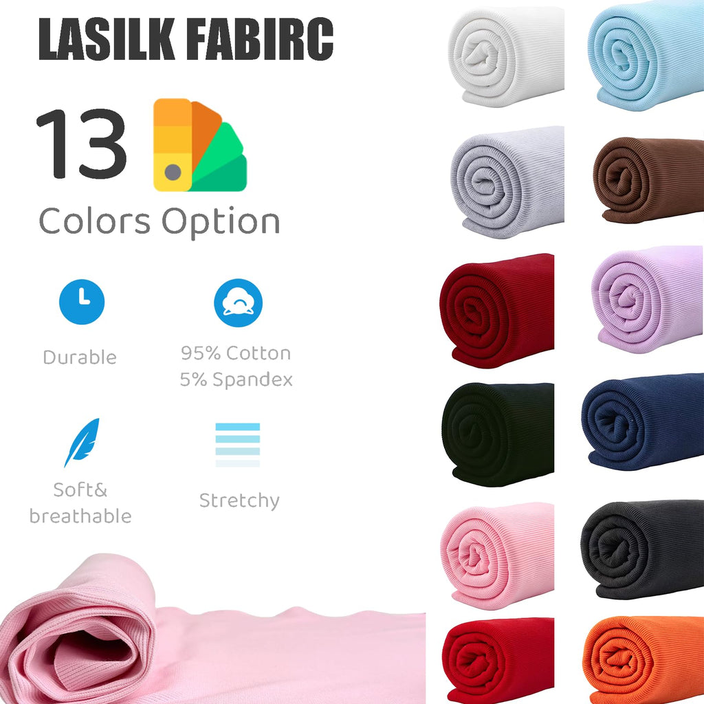 Cotton Ribbing Fabric, Strech Knit Rib Material for Clothing Cuffs Repair, Neckline, Collar, Pants Foot Mouth, DIY