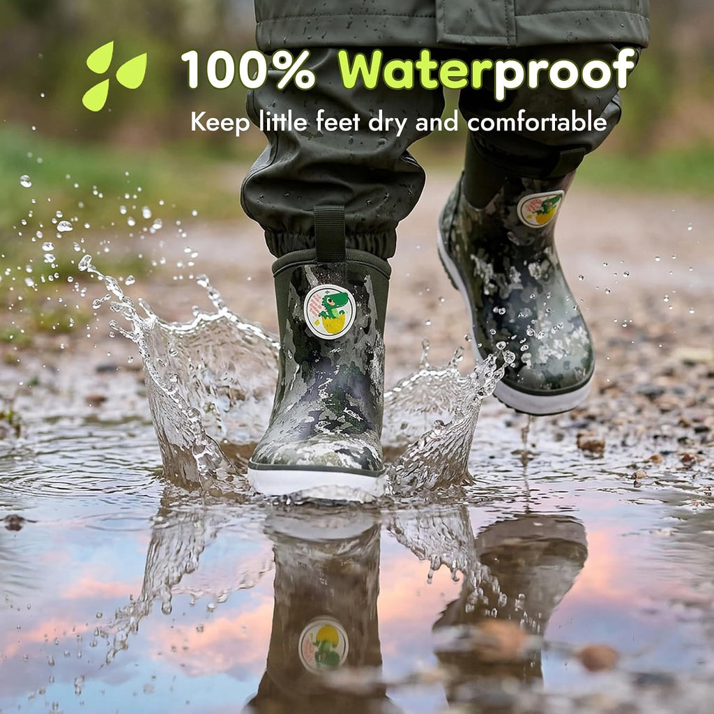 Kid's Deck Boots Waterproof Lightweight Ankle Rain Boots