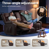 Loveseat Recliner Sofa, Home Theater Seating with Massage, RV Wall Hugger Reclining Couch with Console, USB