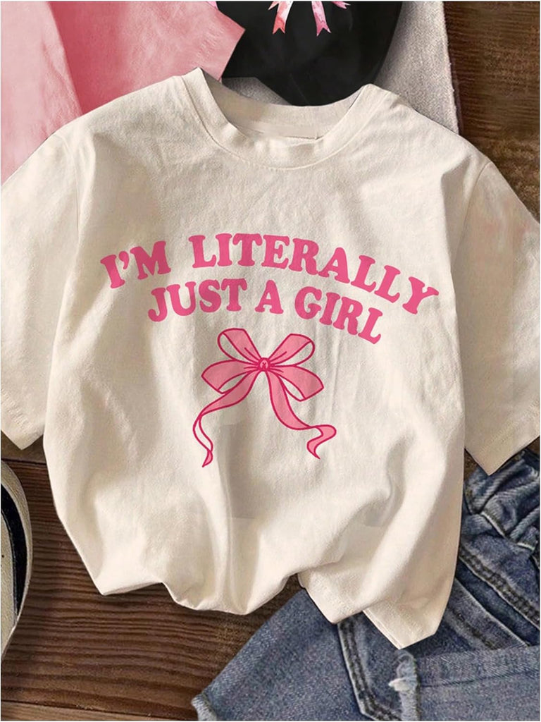 Girl's Graphic Tees Crewneck Summer T Shirt Tops Cute Clothes
