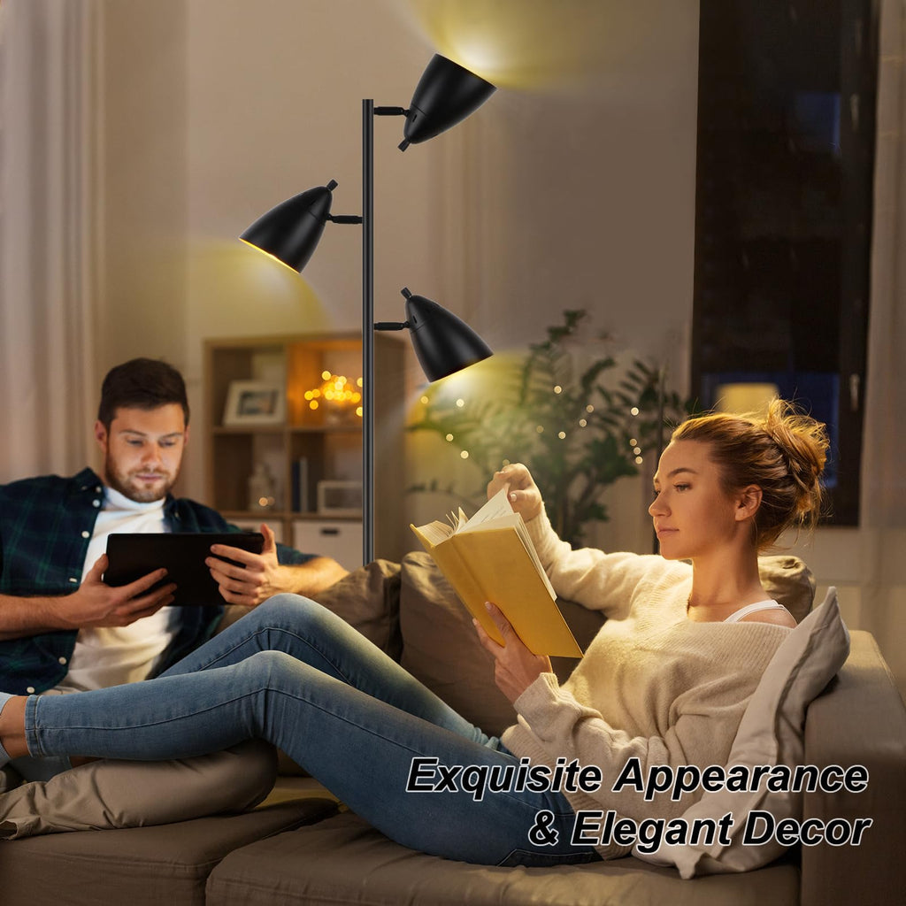 Tree Floor Lamp, Industrial 3-Light Standing Lamp
