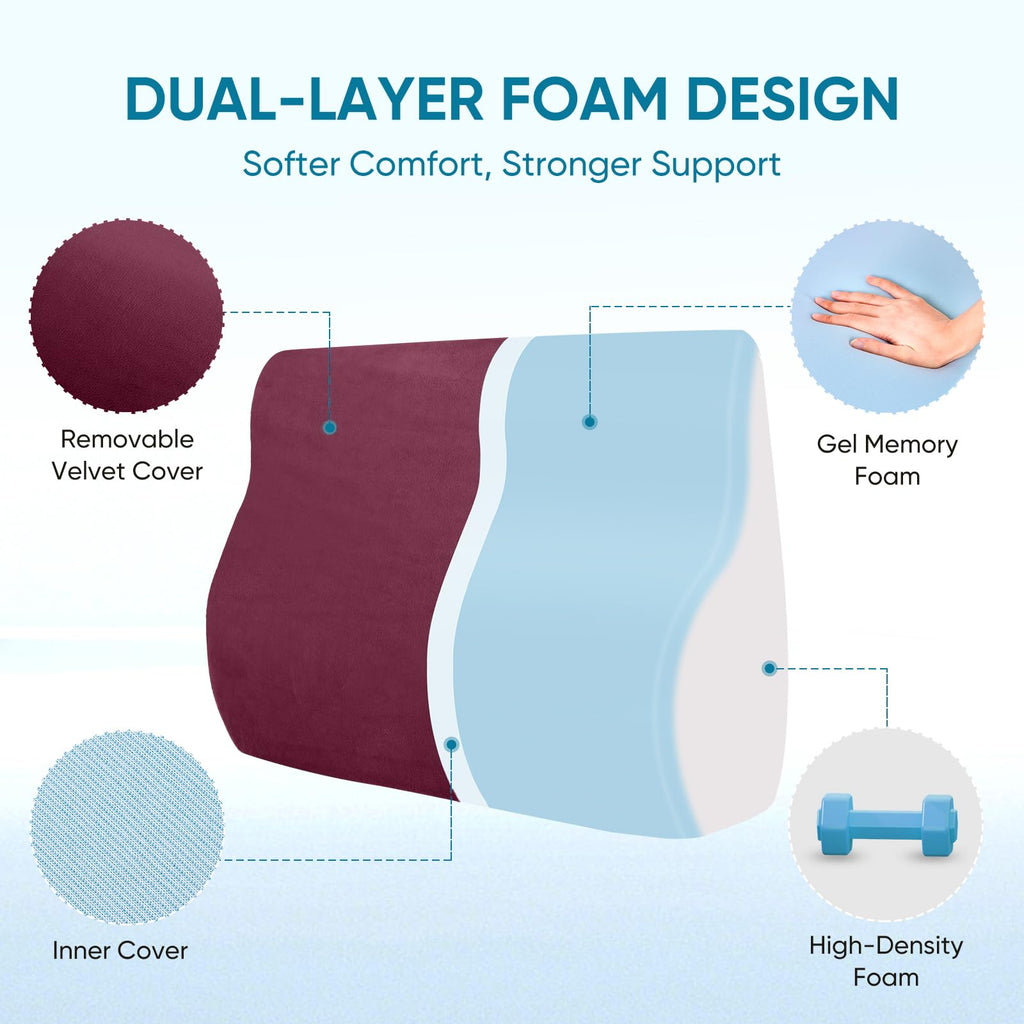 Lumbar Support Pillow for Recliner, Ergonomic Back Support Pillow