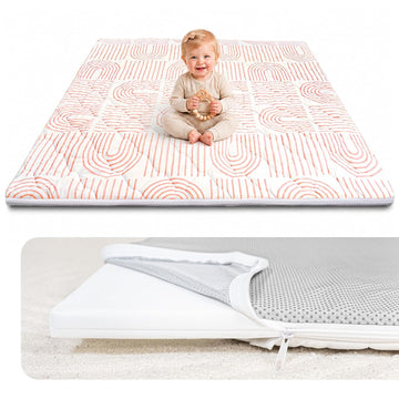 Foam Baby Play Mat 50x50, Removable and Machine Washable Cover