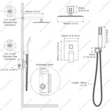 12 Inches Matte Black Shower System 12 Inch Brass Bathroom Luxury Rain Mixer Shower Combo Set Wall Mounted Rainfall