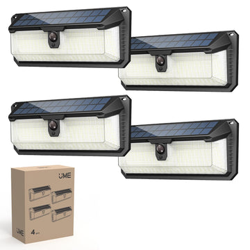 Solar Lights Motion Sensor Outdoor, 258 LEDs Solar Powered Security Lights, 3 Lighting Modes, Waterproof Wall Lights