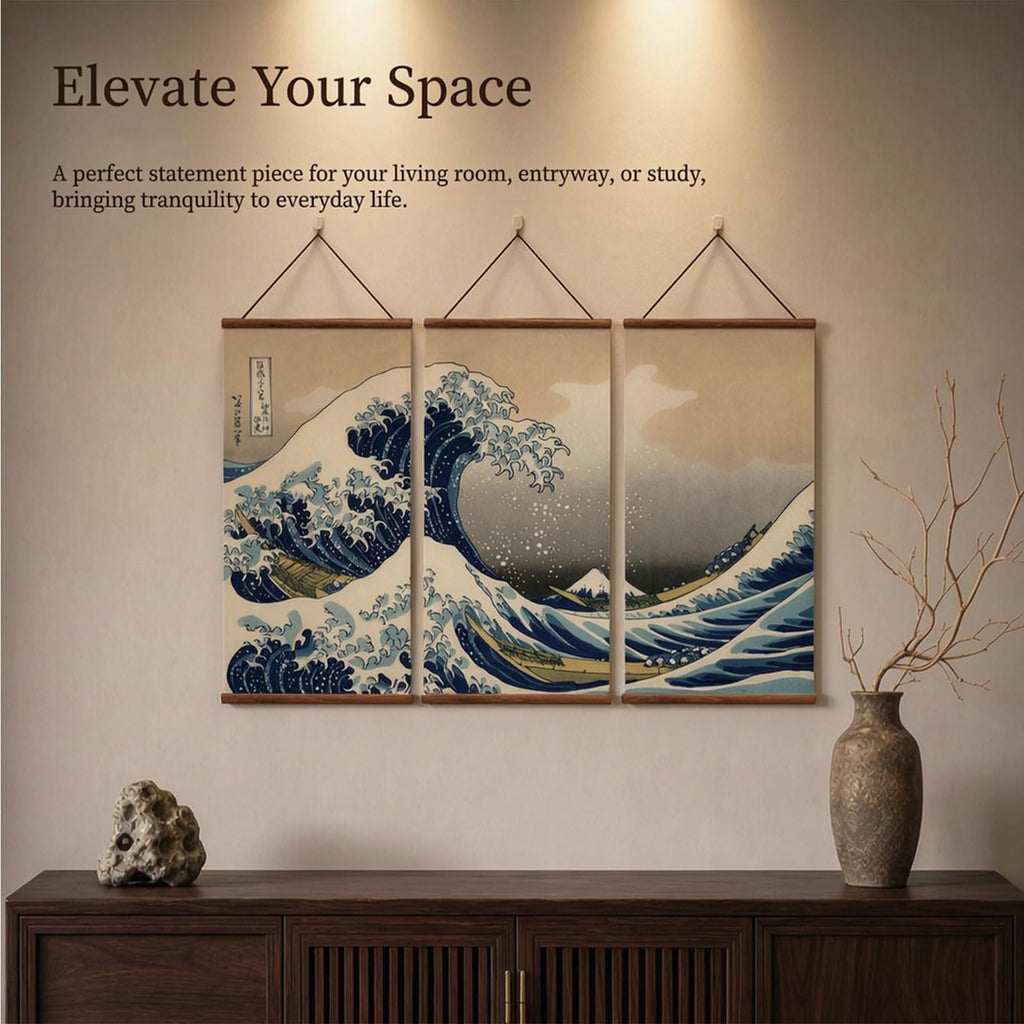Traditional Japanese Scroll Wall Art - The Great Wave off Kanagawa