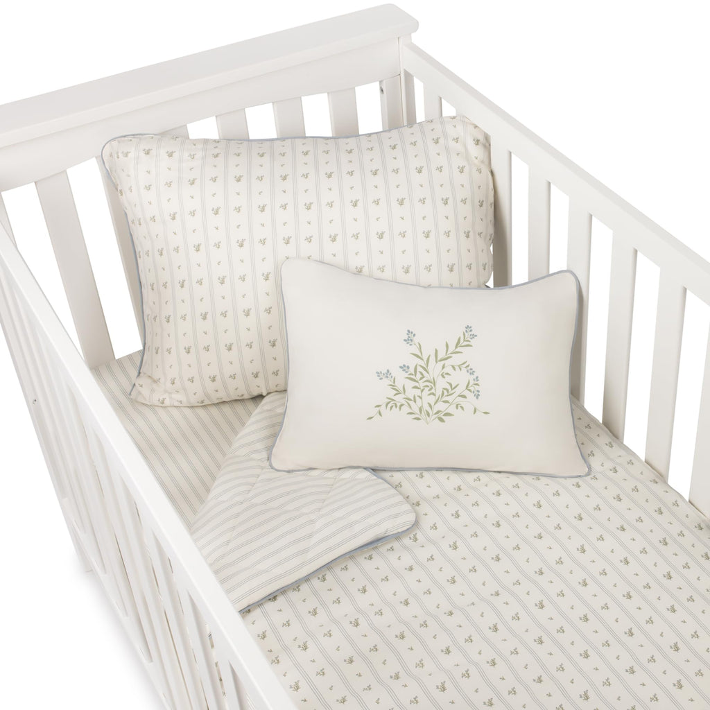 Crib Bedding Set for Boys, Toddler Bedding Set, 5 Piece Set Includes - 2 Fitted Crib Sheets/Toddler Bed Sheets